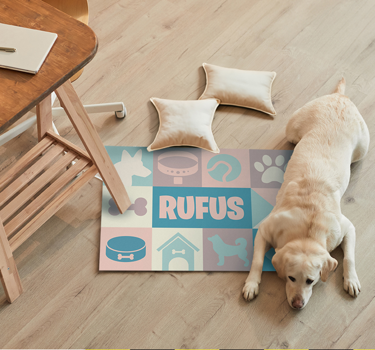 Tappeto in vinile con nome cane personalizzato - TenStickers
