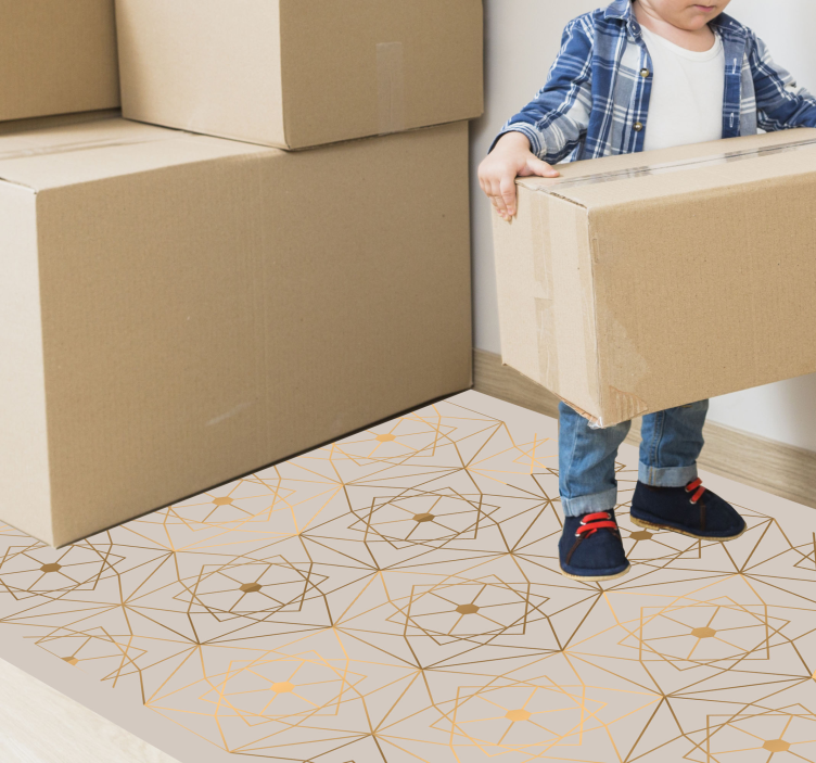 Tappeto in vinile geometrico modello astratto di linee - TenStickers