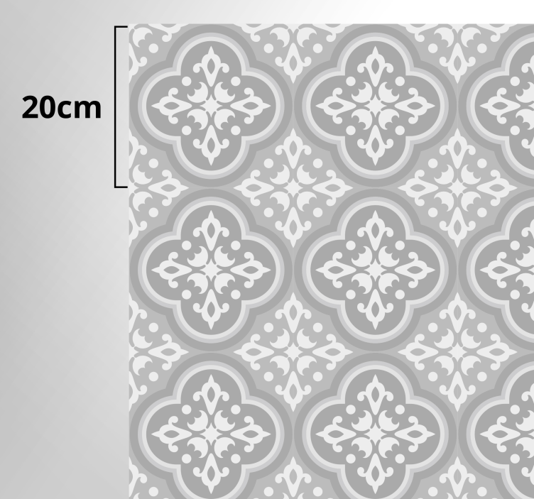 Tappeto pvc cucina piastrelle idrauliche grigie - TenStickers