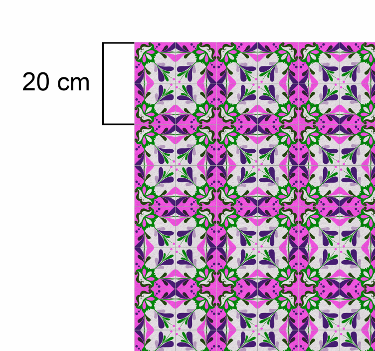 Tappeto in vinile piastrella idraulica rosa - TenStickers