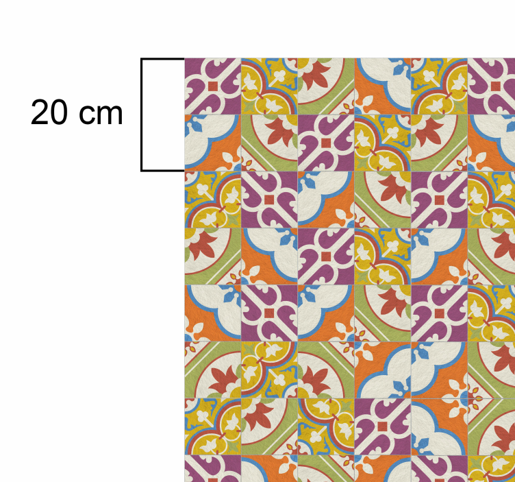 Tappeto in vinile motivo piastrelle ornamentali - TenStickers