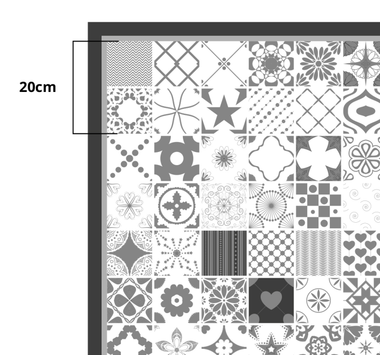 Tappeto in vinile con piastrelle idrauliche "trujillo" grigio - TenStickers