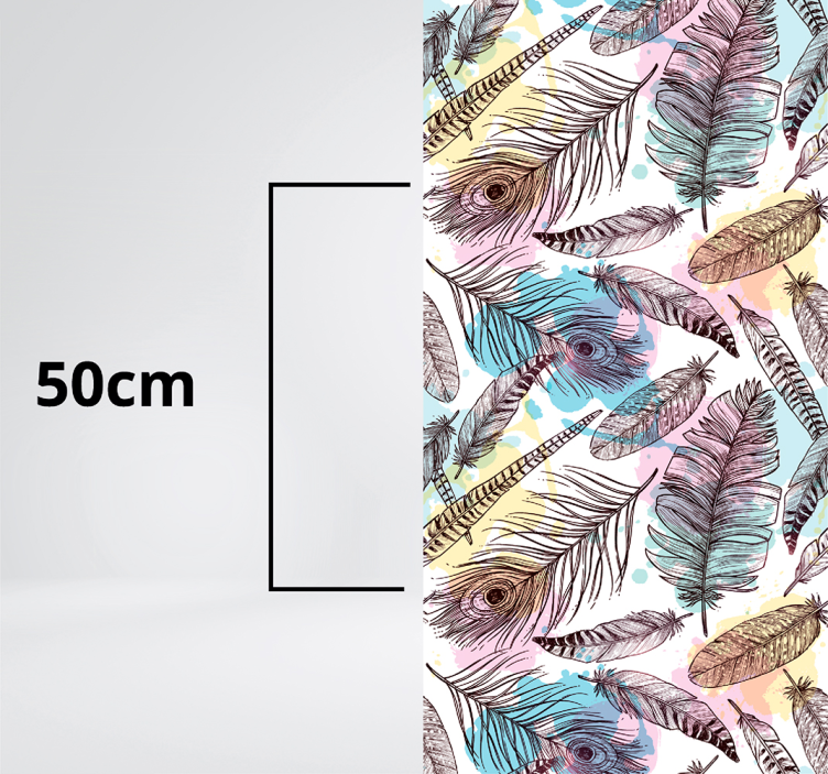 Tappeto vinile fiori motivo di piume - TenStickers