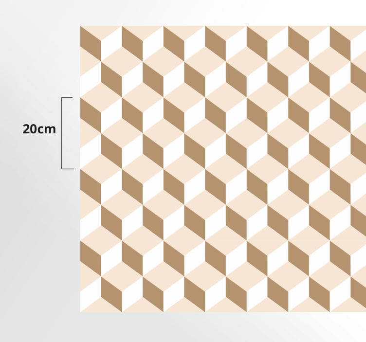 Tappeto pvc cucina motivo a nido d'ape cubico - TenStickers