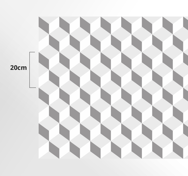 Tappeto pvc cucina cubi grigi - TenStickers