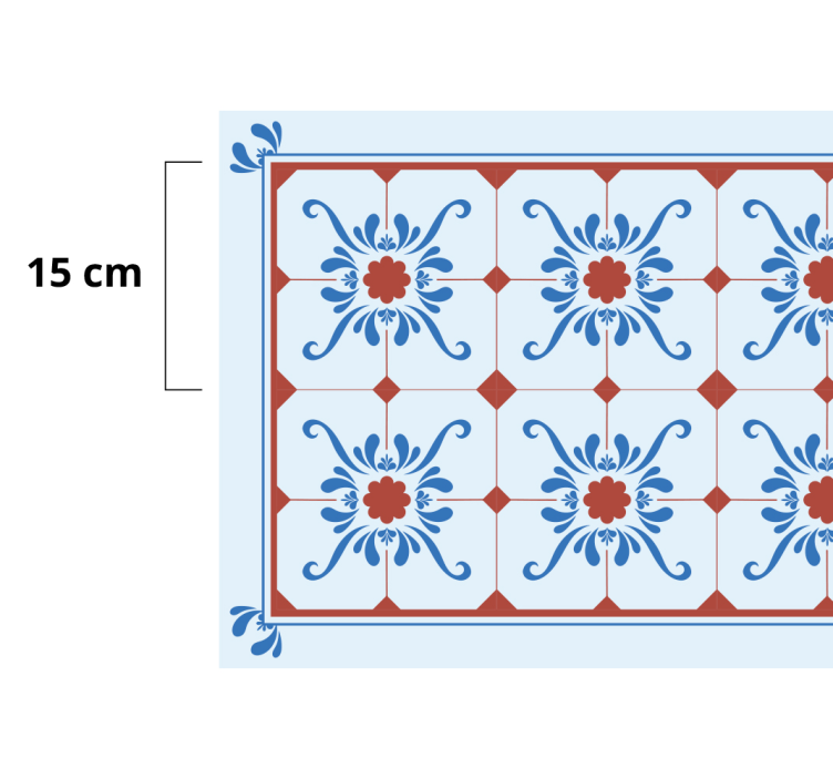 Tappeto vinile piastrelle colore blu stile granada - TenStickers
