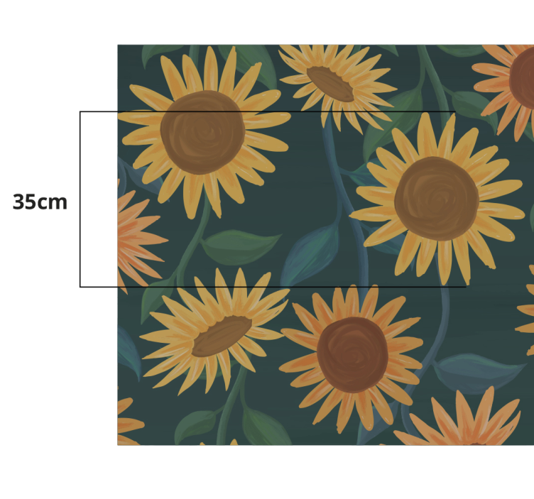 Tappeto vinile fiori motivo girasole vintage - TenStickers