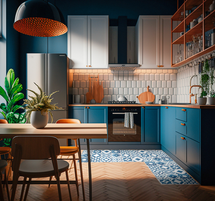 Tappeto vinile cucina piastrella elegante - TenStickers