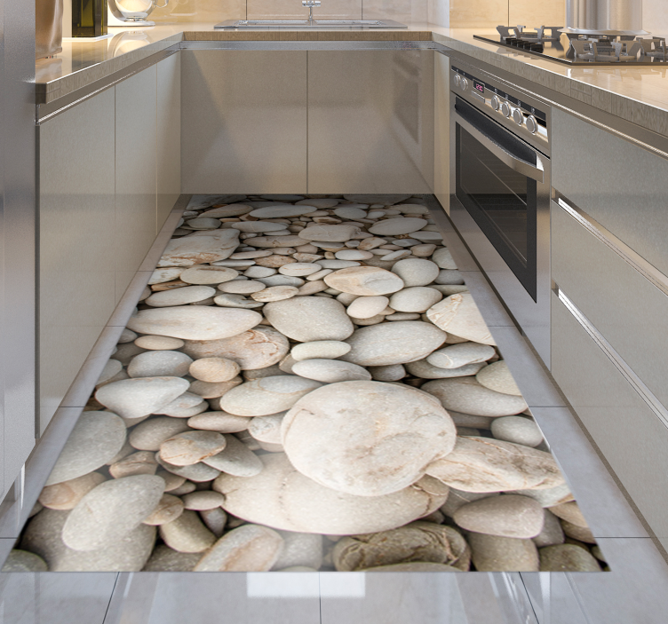 Tappeto vinile cucina con tema di pietre - TenStickers
