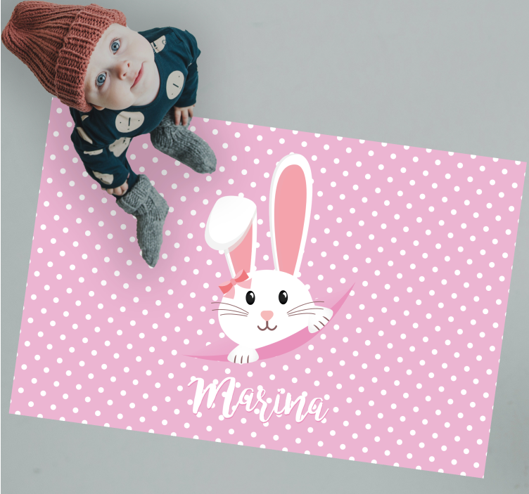 Tappeto in vinile rettangolare Simpatico coniglietto per ragazza  - TenStickers