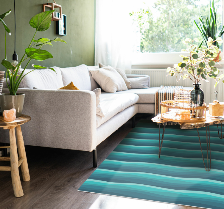 Passatoia in vinile righe disegno delle onde - TenStickers