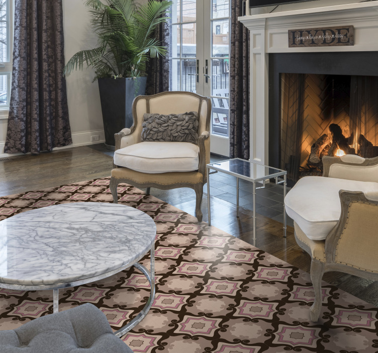 tappeto vintage in vinile piastrelle barocche - TenStickers