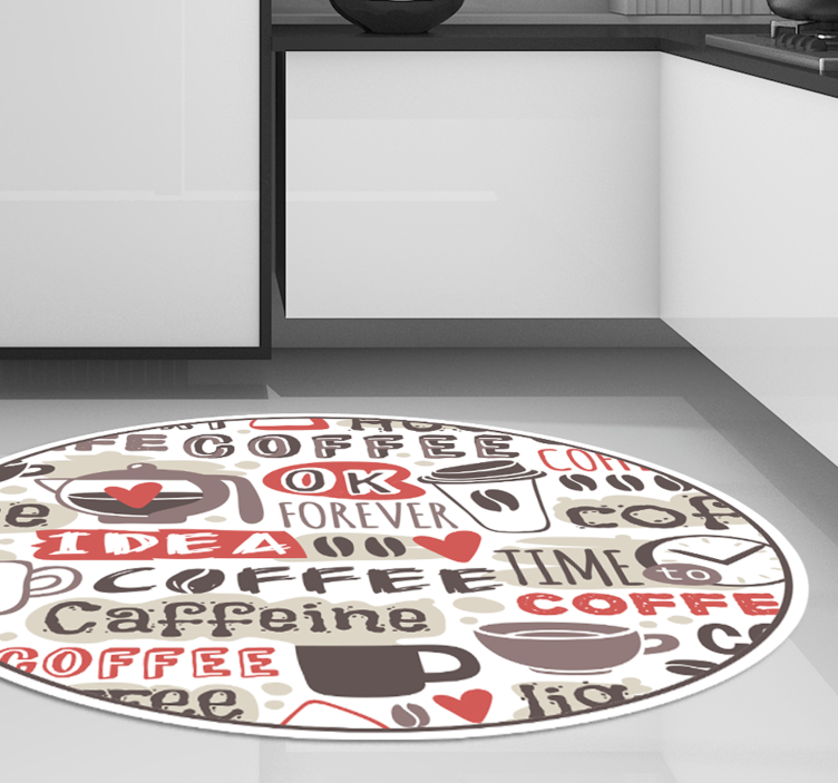 Tappeto pvc cucina cerchia degli amanti del caffè - TenStickers