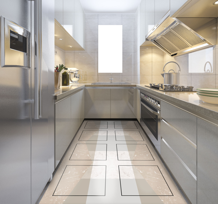 Tappeto pvc cucina quadrati di marmo - TenStickers