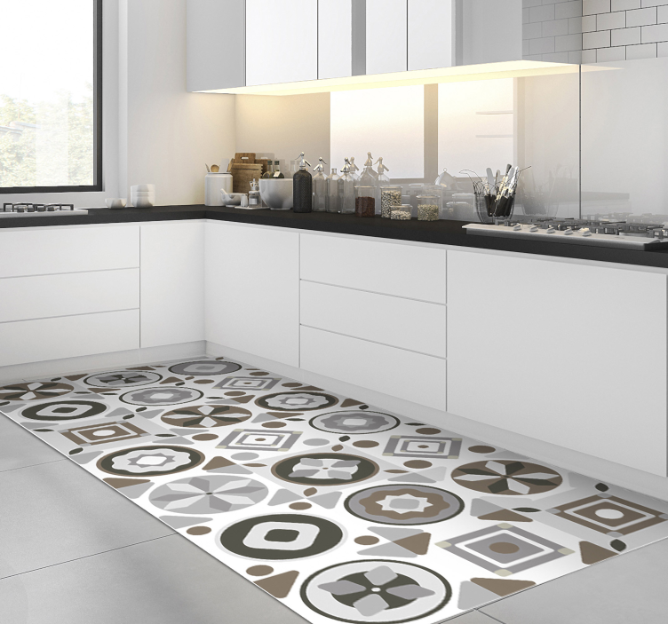 Tappeto pvc cucina grigio - TenStickers
