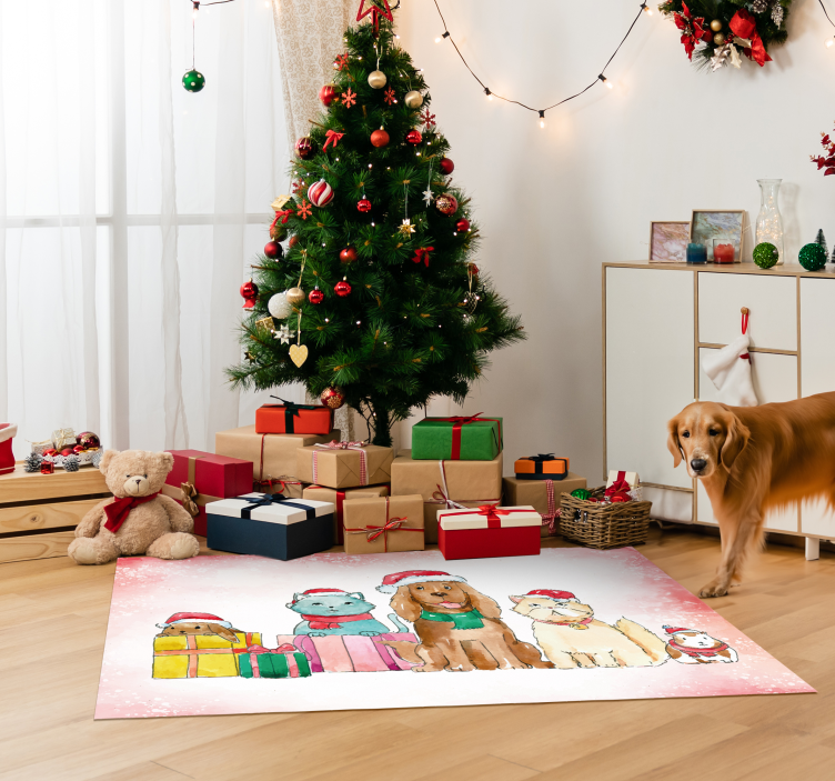 Tappeto di vinile animali di Natale - TenStickers