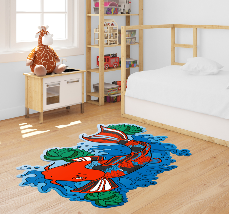 Tappeto di vinile animali illustrazione colorata di pesci Koi - TenStickers