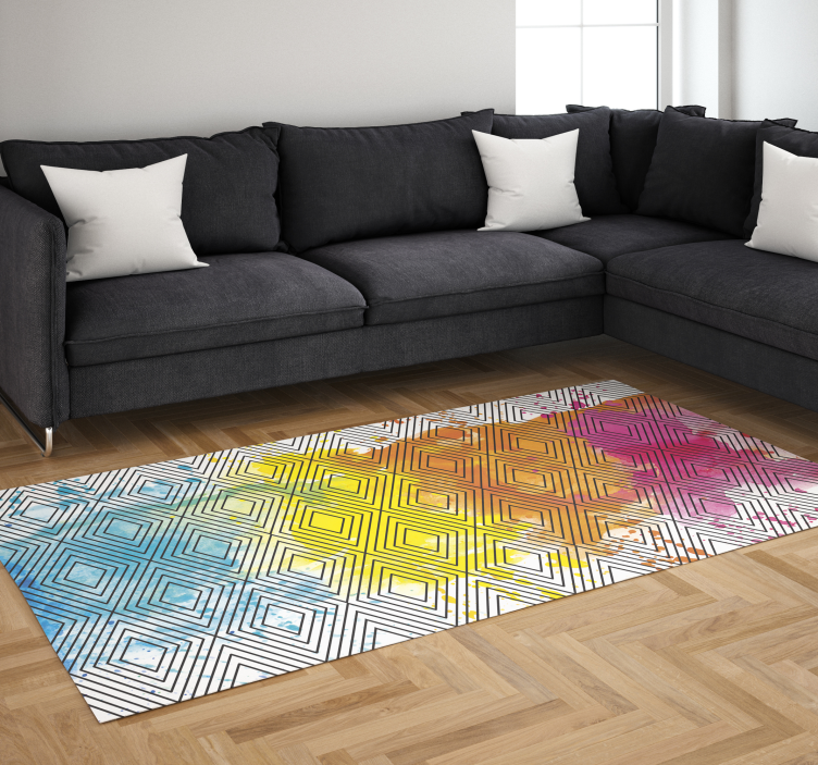 Tappeto in vinile moderno multicolor Geometric Pattern - TenStickers