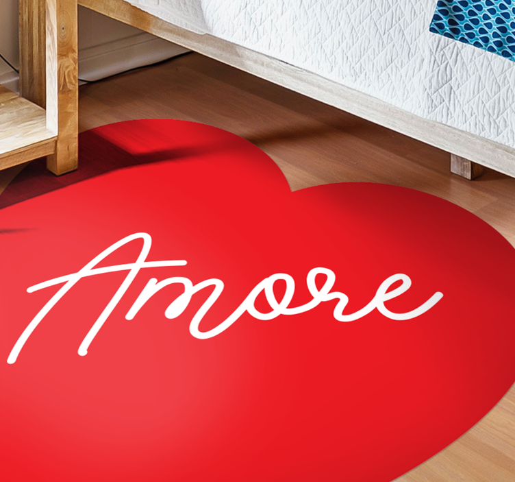 Tappeto in vinile camera da letto Amore cuore - TenStickers