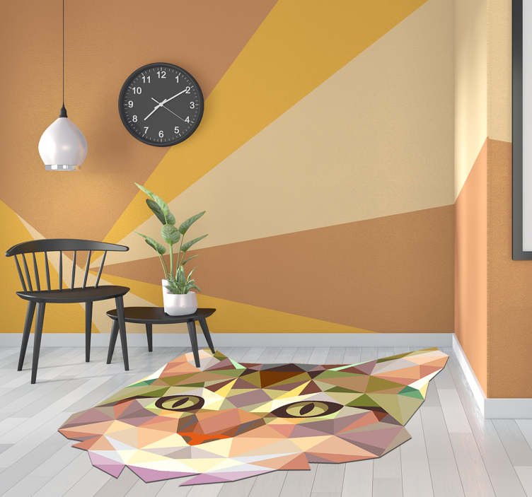 Tappeto in vinile forma di gatto geometrico - TenStickers