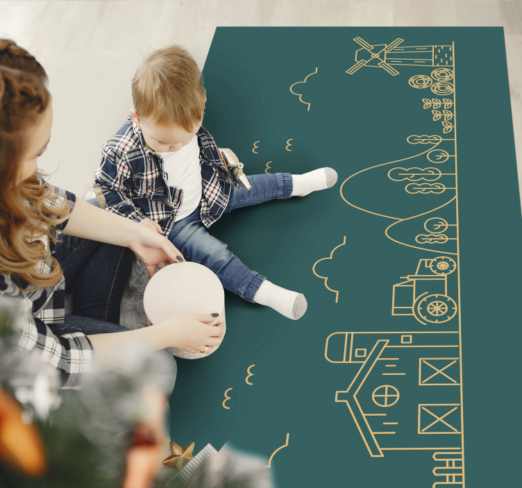 Tappeto in vinile con fantasia di fattoria - TenStickers