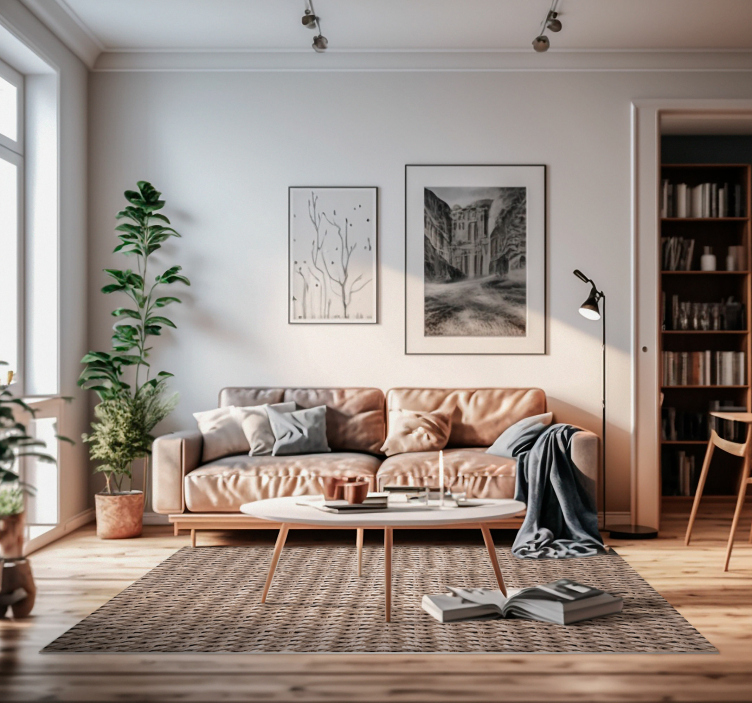 Tappeto in Vinile con Design di Tessuto Paglia - TenStickers