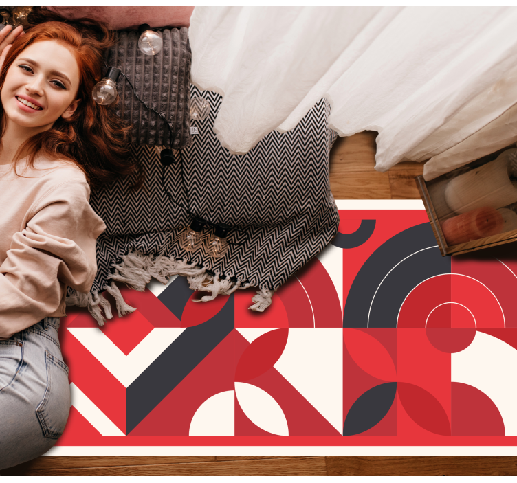 Tappeto in vinile geometrico Arte geometrica rossa - TenStickers