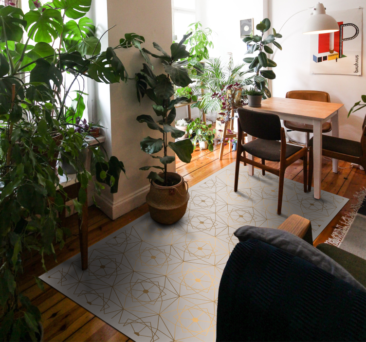 Tappeto in vinile geometrico modello astratto di linee - TenStickers