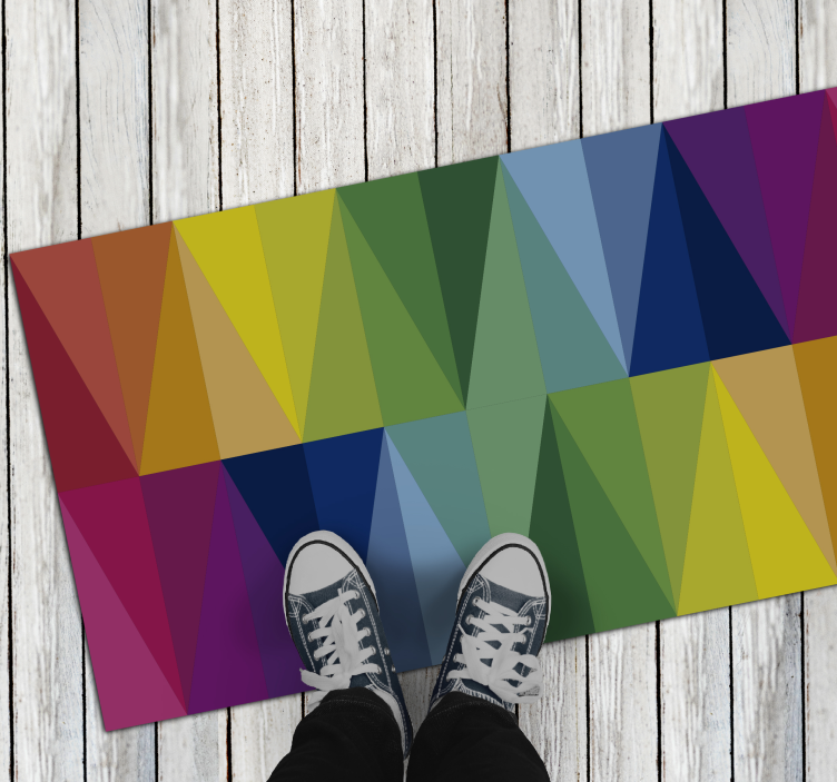 Tappeto in vinile geometrico Triangoli arcobaleno - TenStickers