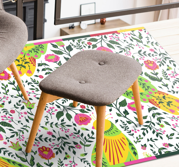 Tappeto in vinile con i fiori colorati - TenStickers