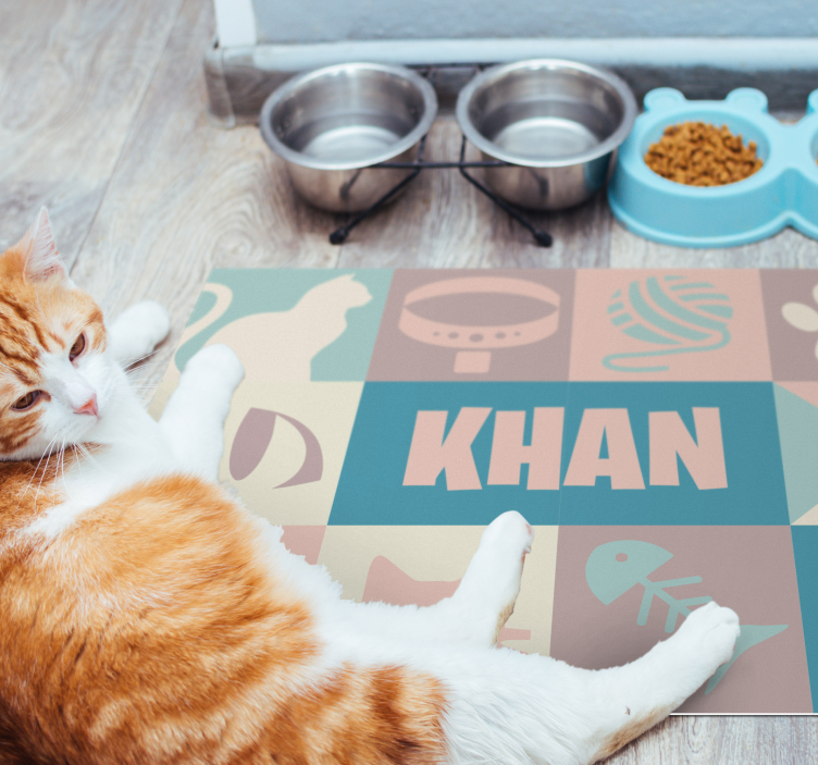 Tappeto in vinile con nome gatti personalizzato - TenStickers