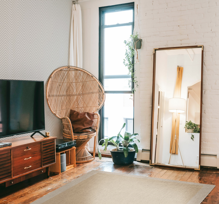 Tappeto in vinile effetto tessuto beige - TenStickers