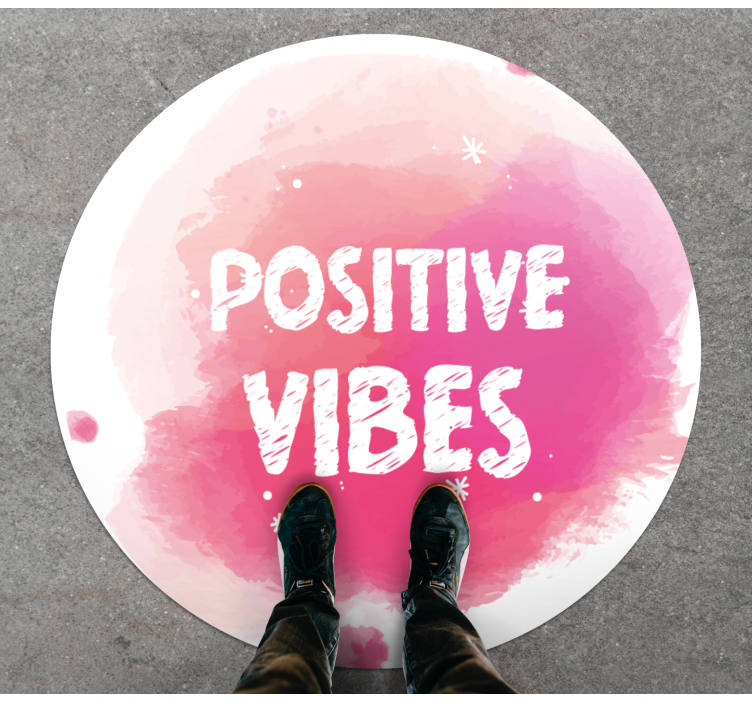 Tappeto in vinile con scritta positive vibe - TenStickers