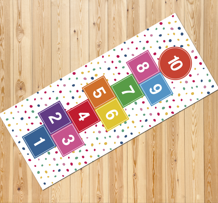 Tappeto in vinile giochi saltapicchi colorato - TenStickers