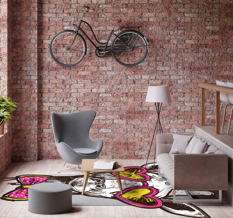 Tappeto in vinile giraffa eccentrica occhiali di cuore - TenStickers