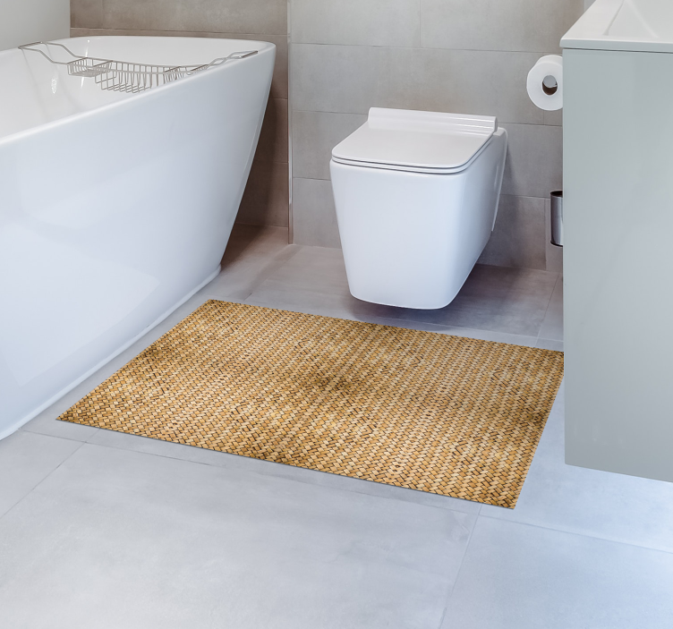 Tappeto vinile in legno Effetto tessuto di bambù - TenStickers