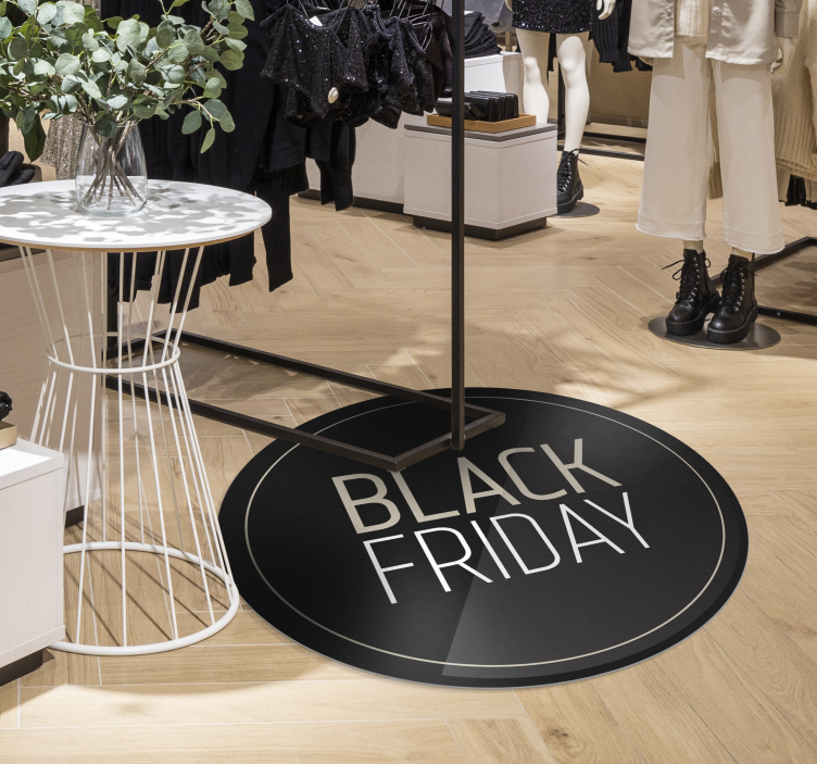 Tappeto in vinile nero rotondo Black Friday  - TenStickers