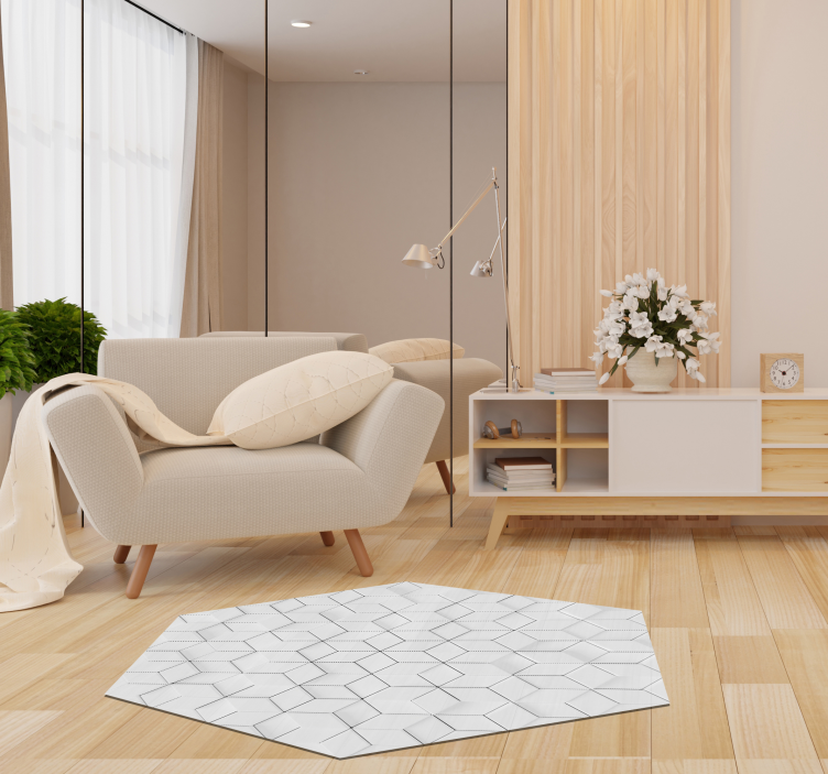 Tappeto in vinile salone modello geometrico minimalista - TenStickers