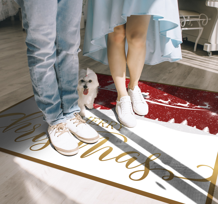 Tappeto in vinile salone Onda di natale - TenStickers