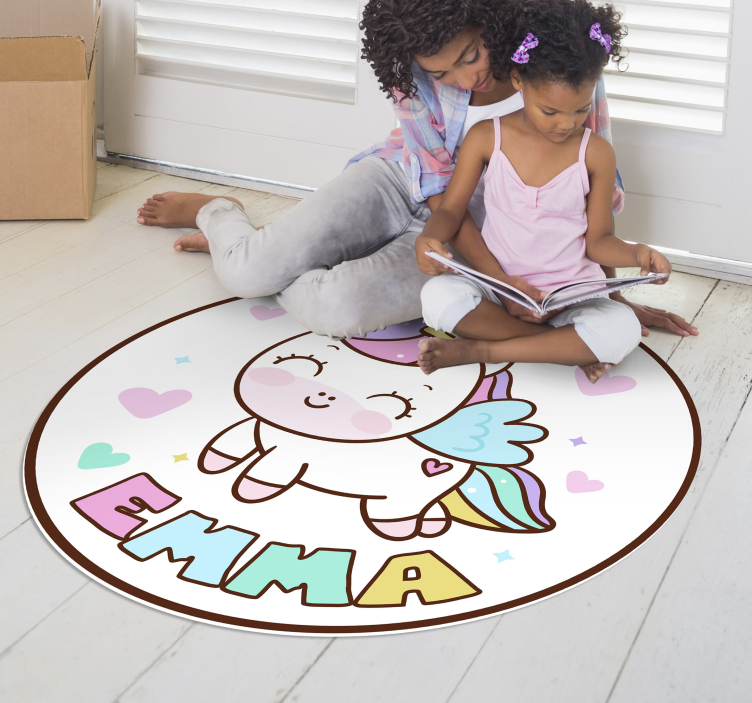 Tappeto pvc unicorno e nome personalizzabile - TenStickers