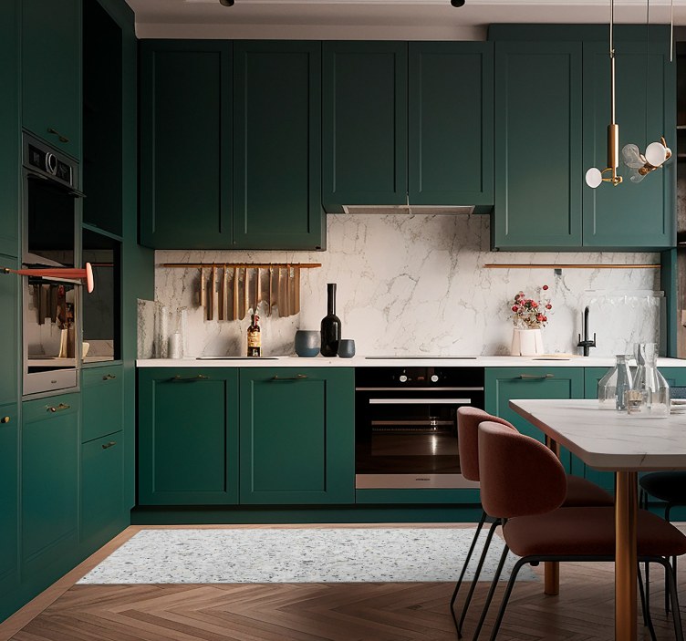 Tappeto in vinile con testi Terrazzo grigio - TenStickers