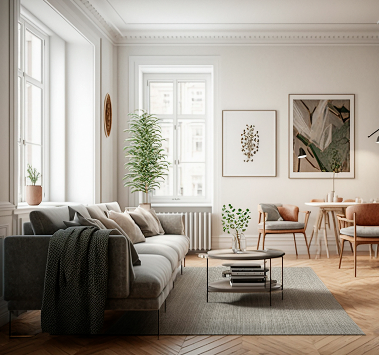 Tappeto in vinile con testi Trama di lino marrone chiaro - TenStickers