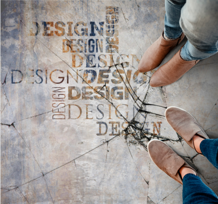 Tappeto in vinile pietre cracked Stone Typography - TenStickers