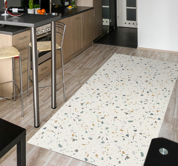Tappeto vinile cucina pietre texture di terrazzo - TenStickers