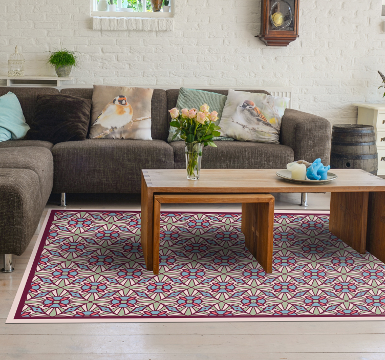 Tappeto in vinile soggiorno composizione vivace - TenStickers