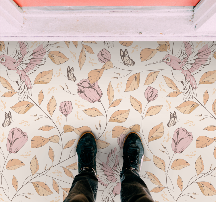 Zerbino pvc eleganza floreale pastello - TenStickers