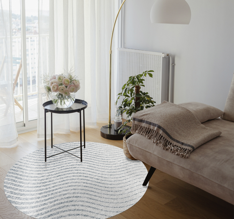 Tappeto in vinile soggiorno motivi a onde morbide - TenStickers