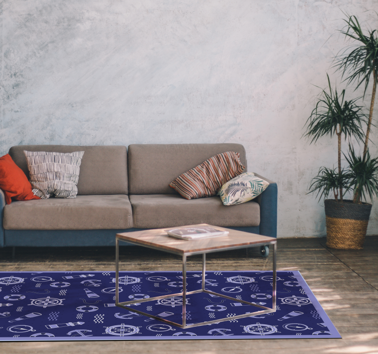 Tappeto in vinile soggiorno motivo nautico - TenStickers