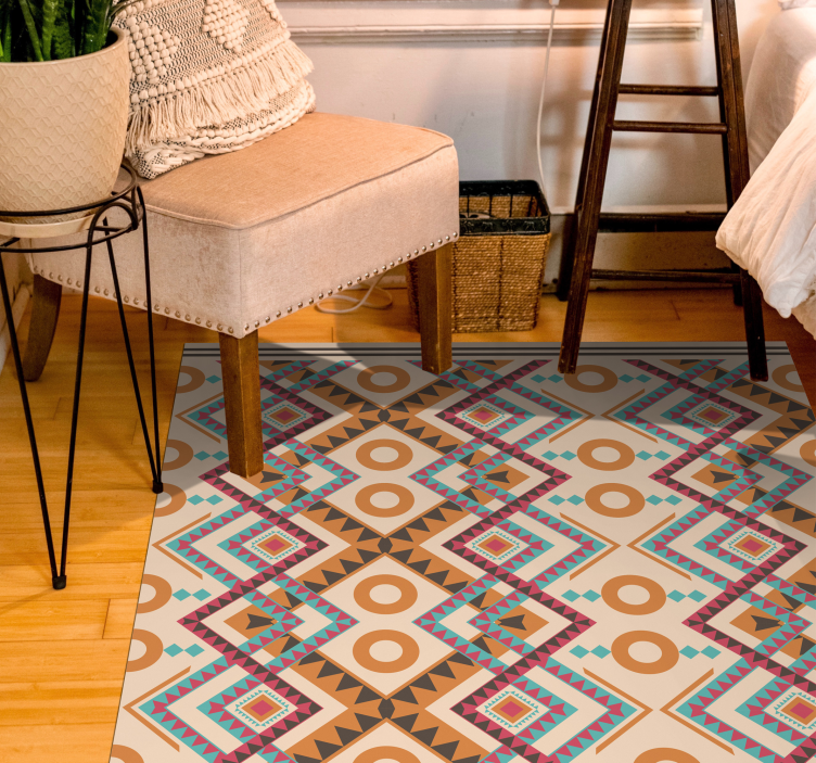 Tappeto in vinile stile rombi multicolore - TenStickers