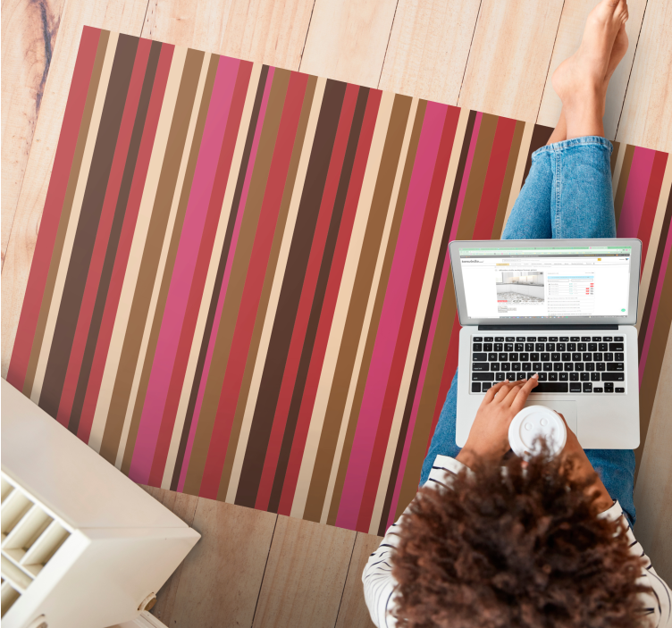 Tappeto in vinile strisce bohémien a righe - TenStickers